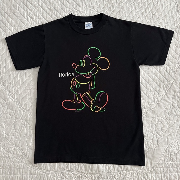 Velva Sheen Other - Vintage 90s Velva Sheen Classic Mickey Mouse Disney Florida Neon Graphic T-Shirt